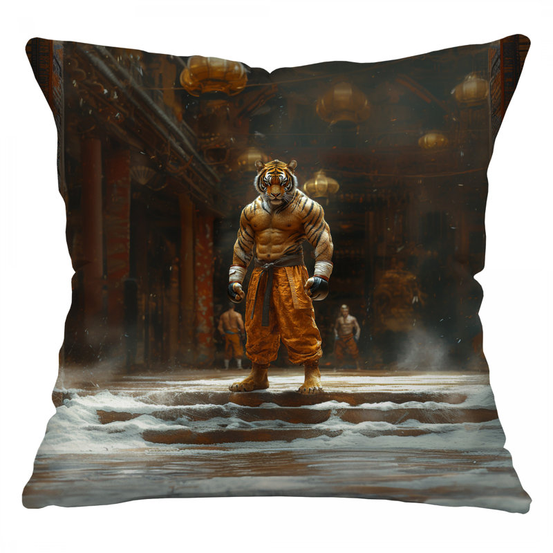 Coussin Tiger, Carré 16 po