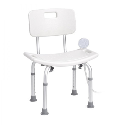 Shower Chair, Shower Seat with Back, Adjustable Height Shower Stool, Shower Chair