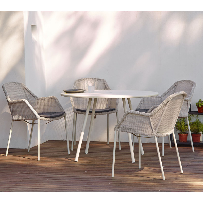 Area Outdoor Round Dining Table, White