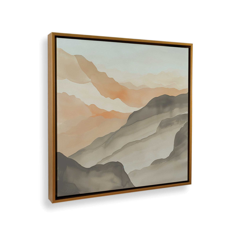 Amber Horizons I, reproduction sur toile tendue, H 32,75 po x l 32,75 po x P 1,75 po, Cadre flottant or poli