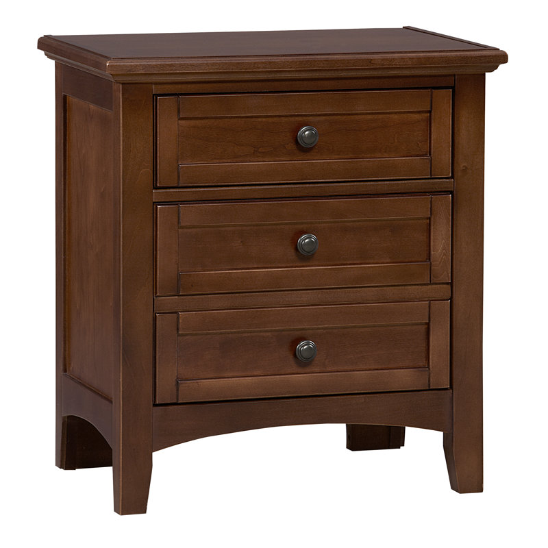 Yaovi 25'' W Nightstand, Warm Cherry