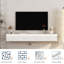 Meuble télé flottant, meuble télé mural avec lumières DEL et prise de courant, meuble télé ultrabrillant pour meuble télé de salon-126134989-135357860