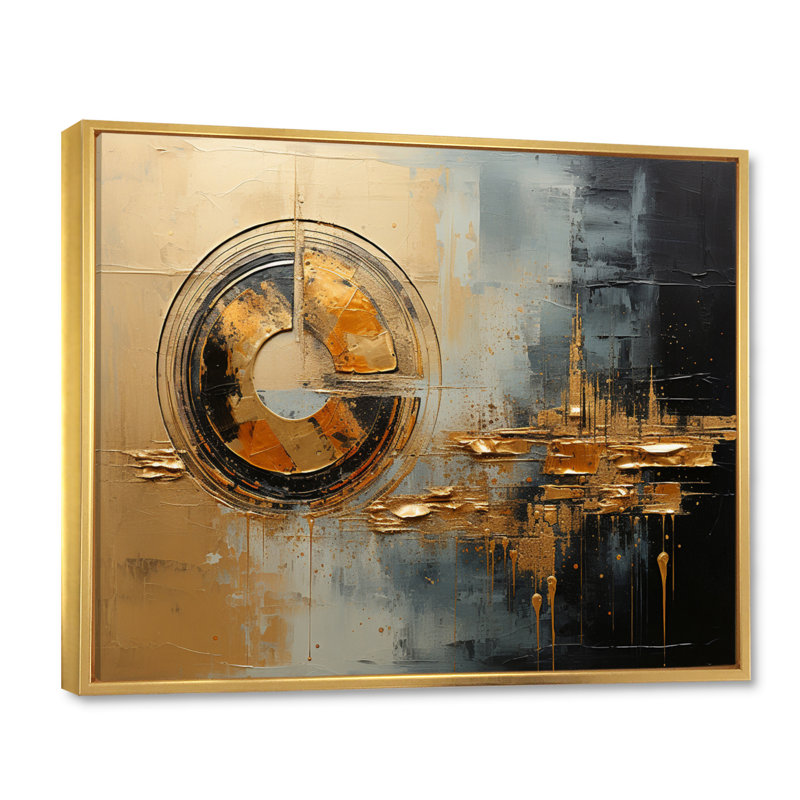 Golden Gleam IV sur impression sur toile, Cadre flottant doré, H 16 po x l 32 po x P 1 po