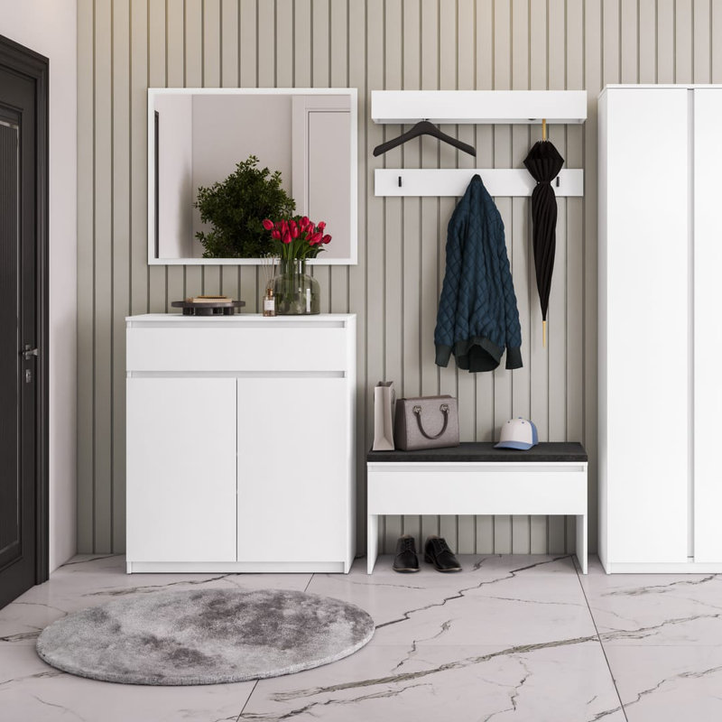 Simply 2 Door Manufactured Wood Wardrobe, White