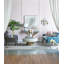Lampe de table en verre blanc et gris 14 x 14 x 23 po