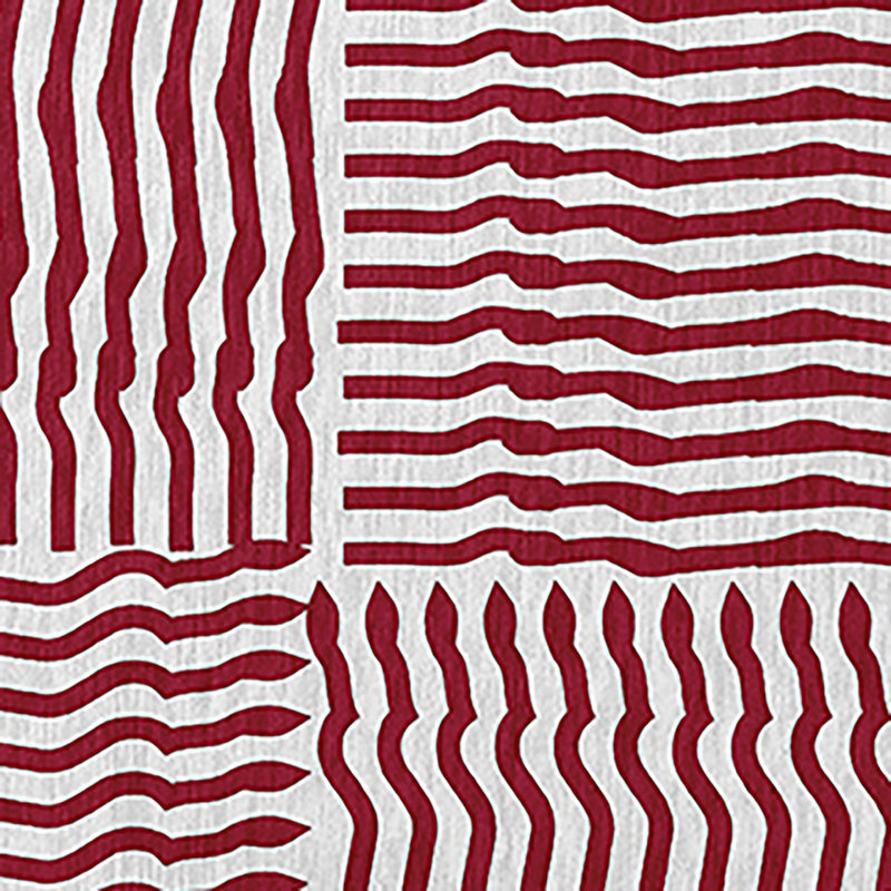 Tapis intérieur / extérieur en chenille tissé à la machine en rouge, Rectangle 2 pi x 3 pi