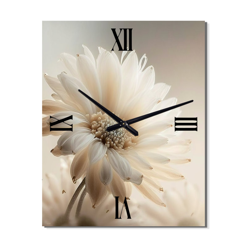 Horloge murale Gerbera Flowers III - Floral Daisy, H 32 po x l 24 po x P 1 po