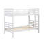 Lit simple superposé au-dessus, blanc, matériau en bois, lit superposé sécuritaire, rails, facile d'accès, sans fondation, chambres à coucher classiques, lit classique avec finition blanche, construction, accès de garde, sommier, bon pour 's-667391988-667391990