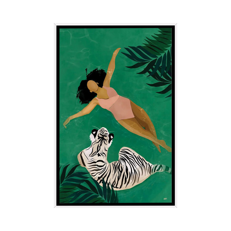 « Drift » par Bria Nicole-impression d’art graphique, H 60 po x l 40po x P 1,5 po, Toile blanche encadrée, Pas de tapis
