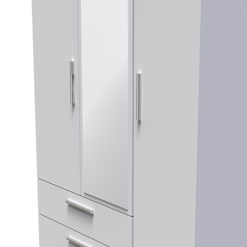 Birriel Manufactured Wood Wardrobe, Grey Matt