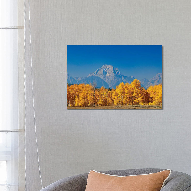 Tetons Yellow Autumn 1 Piece Wrapped Canvas Wall Art, 66.04 cm H x 45.72 cm W x 3.175 cm D