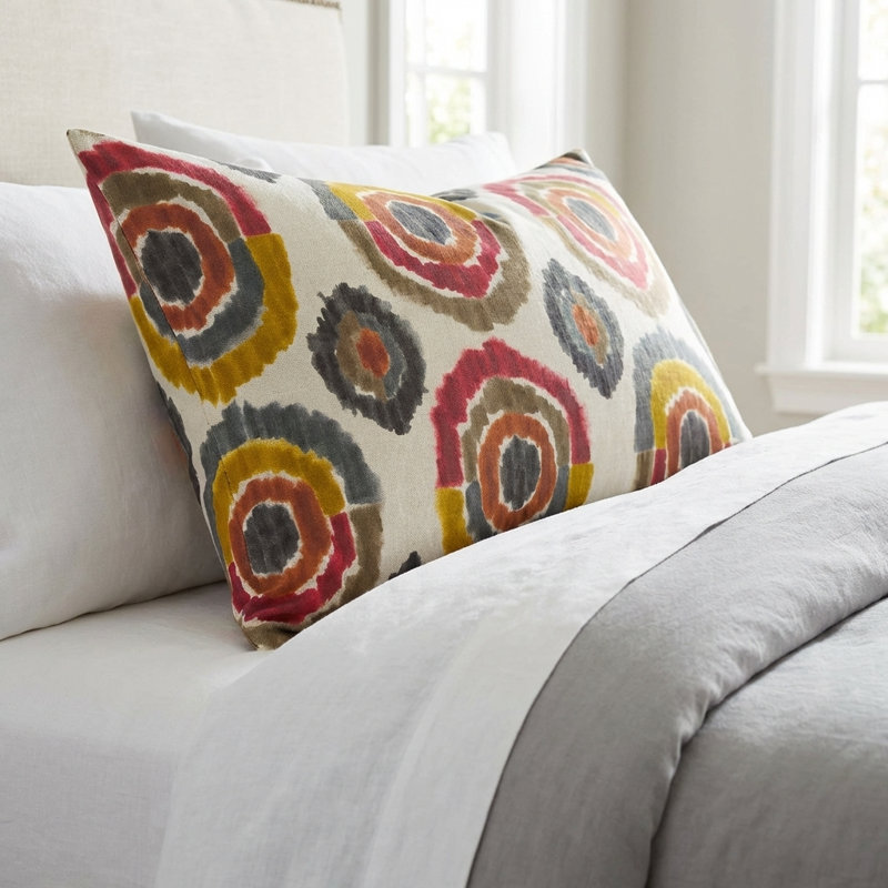Earth Geometric Throw Pillow, 20" H x 36" W, Rectangle