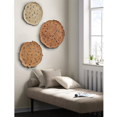 3 décorations de plumes texturées en métal - ton froid, gris, taches sur les murs, bleu, gris
