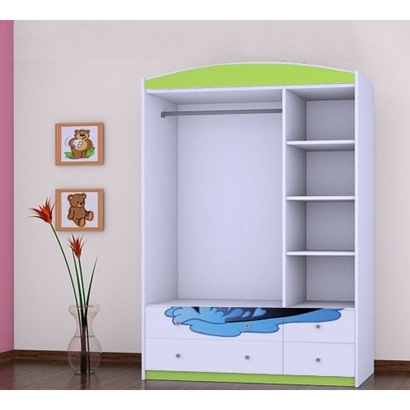 Jeb 3 Door Wardrobe, Green