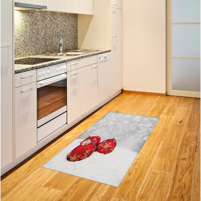 Tapis décoratif de Noël à haute densité en fibres de polyester à longs fils, Rectangle 2 pi 7 po x 5 pi