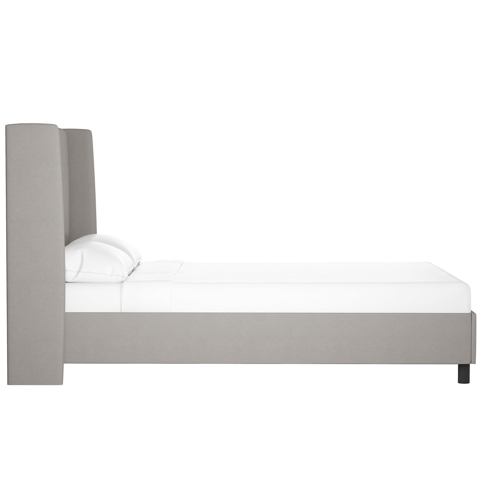 Tilly Linen Upholstered Wingback Bed, Twin, Classic Grey Linen