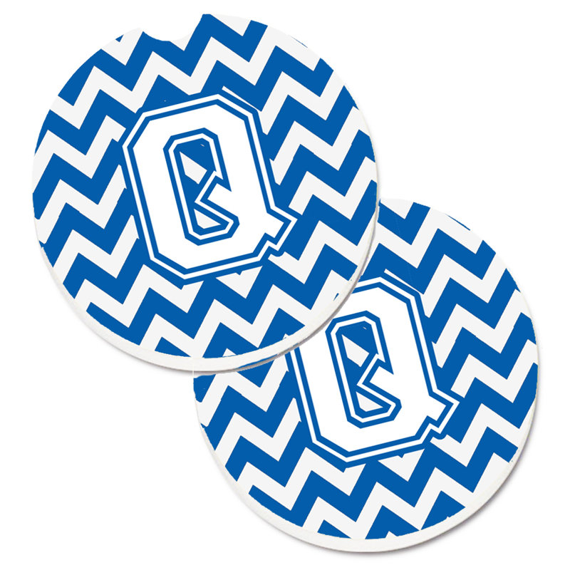 Sous-verre pour voiture, Q, Blanc / Bleu