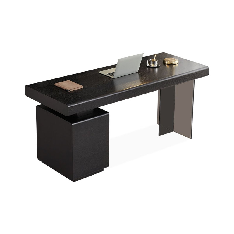Bureau rectangulaire en bois manufacturé noir, H 29,53 po x l 62,99 po x P 25,59 po