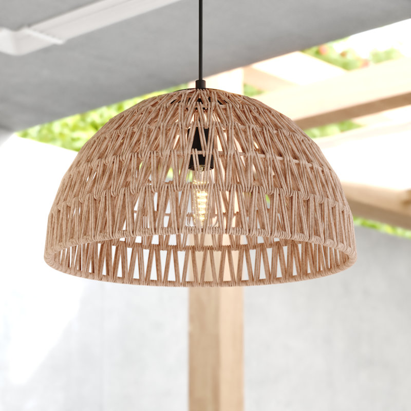 Nassau 1 - Light Matte Black Dome Pendant, 12"H x 18"W x 18"D