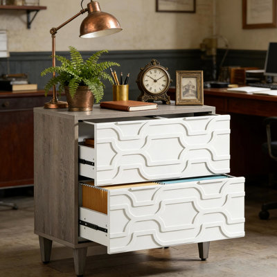 Élégante armoire 2 pour la maison et le bureau, peut contenir des documents légaux, de format lettre, A4, résistants à l'eau, pieds réglables en bois massif, facile à assembler, L 31,5 po x l 15,75 po, H 31,9 po avec acier inoxydable