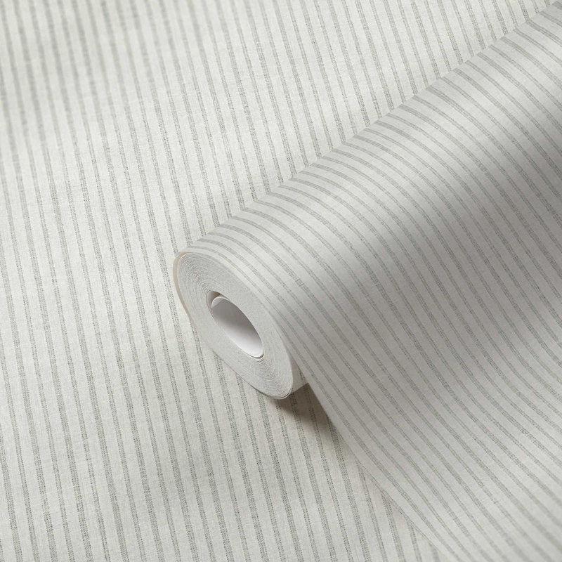 Maison Charme Pinstripe Motif 10.05m x 53cm Wallpaper Roll, Silver
