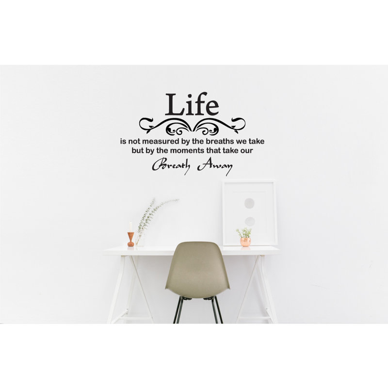 Adhésif décoratif "Life is not mesurée" en vinyle, H 25 po x l 15 po x P 1 po, Or