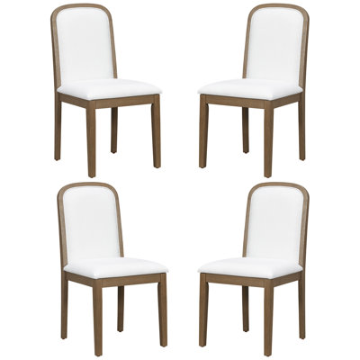 Ensemble de chaises de salle à manger de style rétro avec 4 chaises rembourrées pour la salle à manger et le salon (espresso)