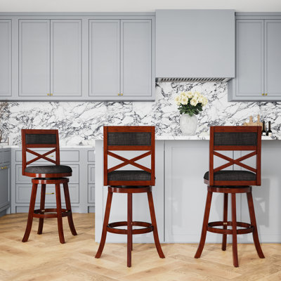 Bar Height X-Back Swivel Stool