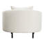 Rani White Boucle Round Back Barrel Chair with Throw Pillows