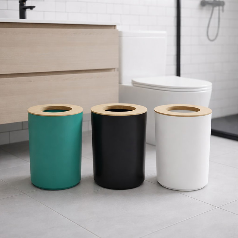Corbeille à déchets en bambou PADANG 1,3 gallon - 5 litres, Orange