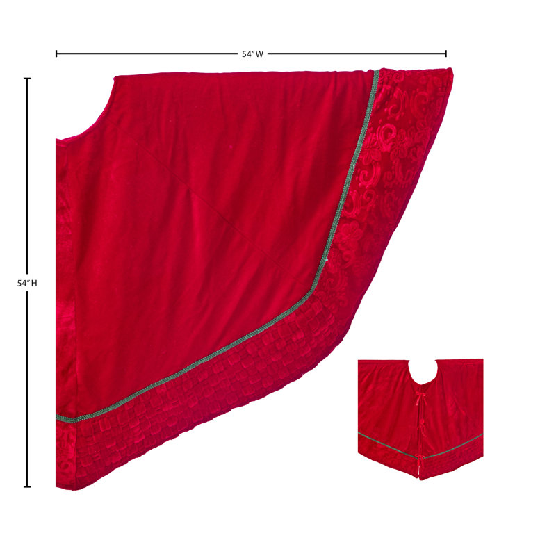 54" Velvet Braided Edged Tree Skirt