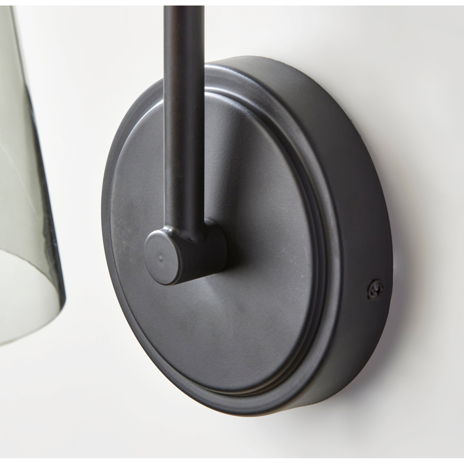 Garza Single Light Glass Dimmable Armed Sconce