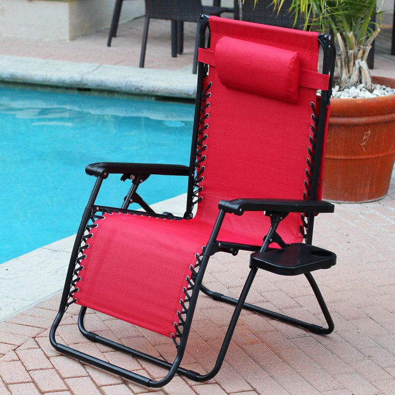 Chaise pliante zéro gravité Johns, Rouge