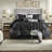 Elegant Black 7-piece Bedding Set, Polyester Tufted Comfort For Cal King