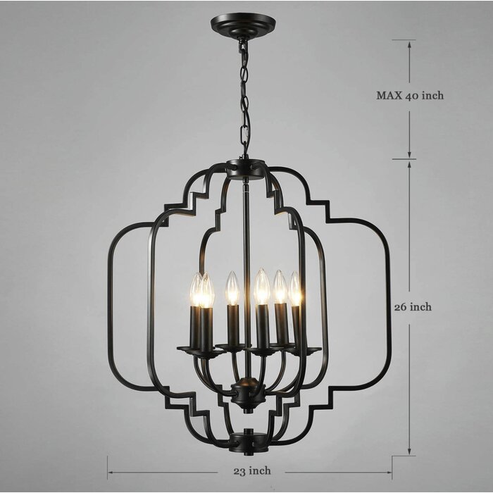 One Allium Way® 6 - Light Dimmable Lantern Geometric Chandelier | Wayfair