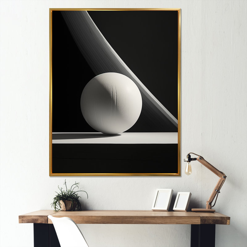 " Bowling Ivory Impact ", Gold Floater Framed, 44" H x 34" W x 1.5" D