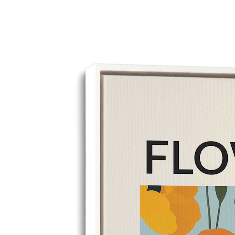 Marché aux fleurs de Los Angeles, Cadre flottant blanc opaque, H 18,75 po x l 12,75 po