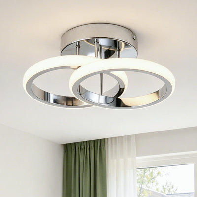 2-Light 27cm Unique/Statement Geometric LED Semi Flush Mount