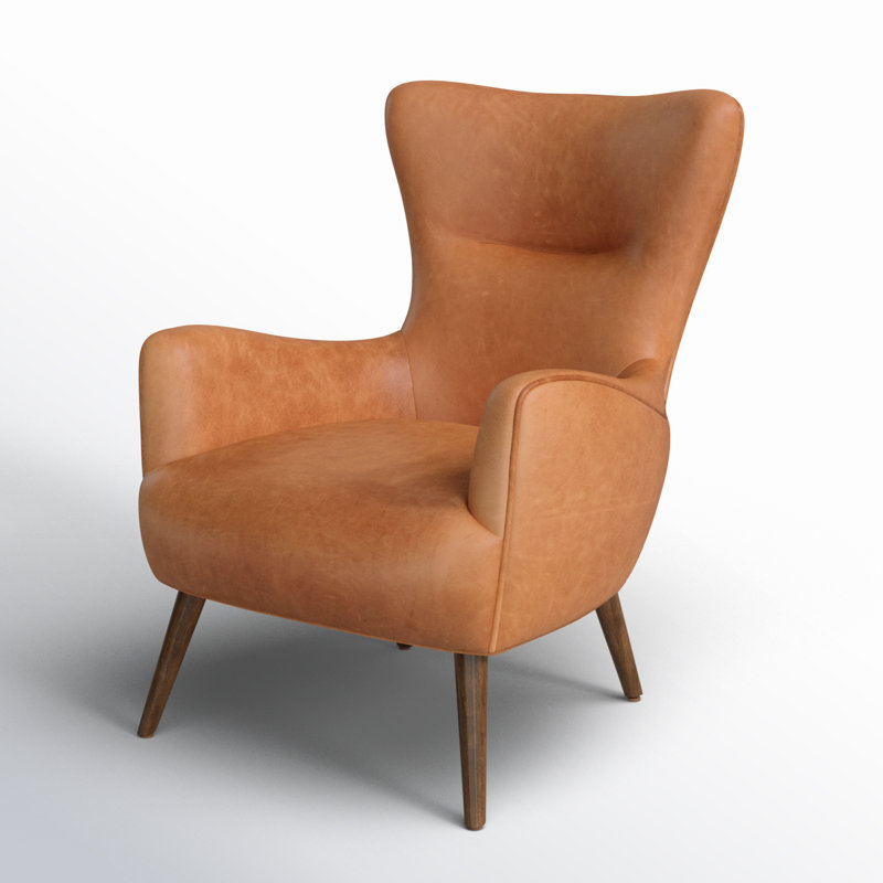 Chaise longue à oreilles en cuir italien Aida 