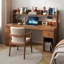 Bureau de direction rectangulaire en bois massif avec tiroirs Walnut-755226218