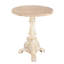 Table d'appoint vintage en bois massif, plateau et pied en bois naturel et blanc, 59 cm de largeur, profondeur 59,7 cm, hauteur 70 cm, idéale pour le salon. Dimensions : profondeur, largeur, hauteur. Montage rapide.