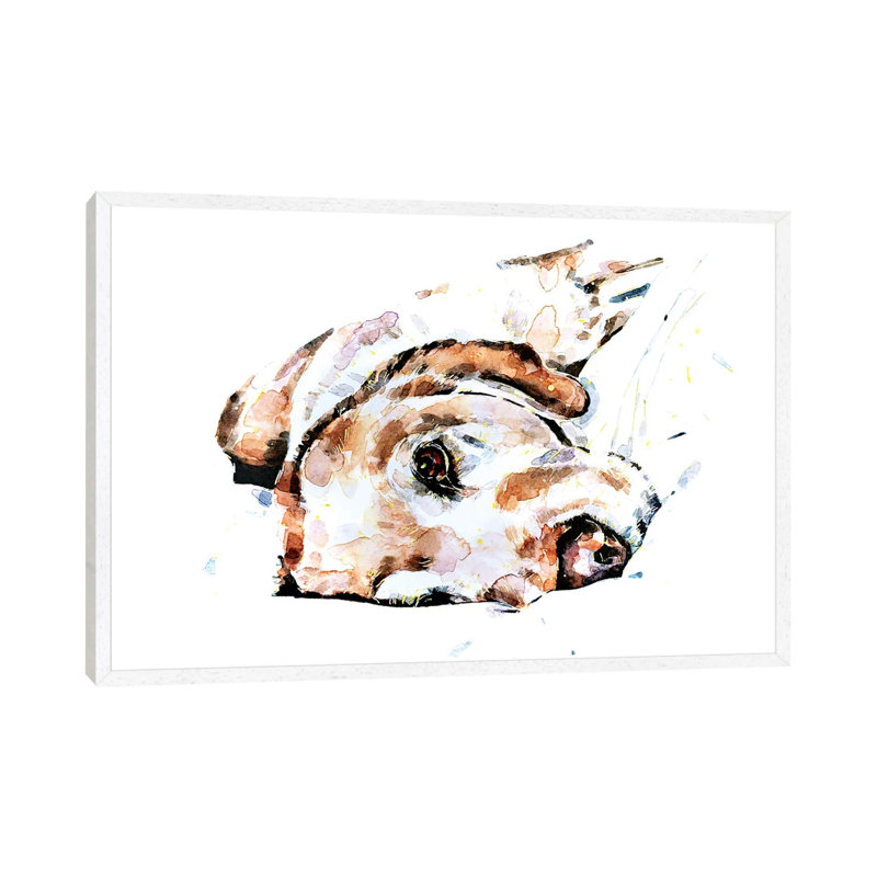 Labrador Relaxation - Painting on Canvas, White Framed, 66.04 cm H x 45.72 cm W