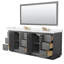 Strada 84" Freestanding Double Bathroom Vanity with Cultured Marble Top-1962277478-1962277474