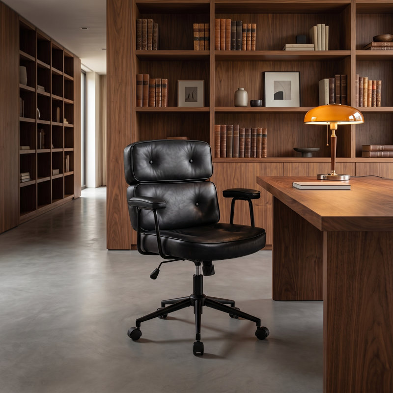 Ergonomic High Back Faux Leather Office Chair, Black