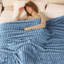 Striped Plush Lightweight Throw Blanket, Ultra Soft & Cozy for Sofa Couch Bed, Machine Washable-125310129-125310137