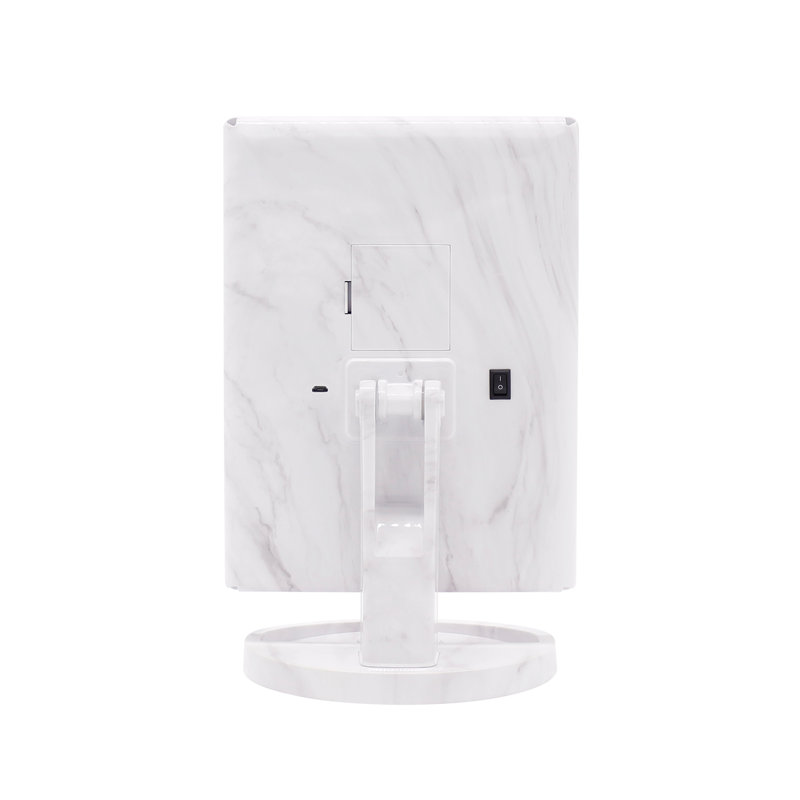 Miroir de maquillage Touch, Marbre blanc