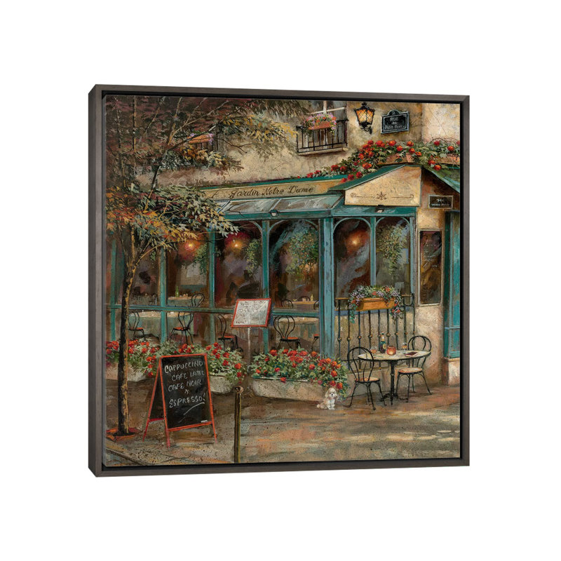 «Jardin Notre Dame I» par Ruane Manning - reproduction d'art, H 26 po x l 26 po x P 1,5 po, Toile avec cadre gris
