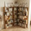 Ensemble de 2 bibliothèques combinées gratuites, bibliothèque d'angle peu encombrante, tablettes de rangement ouvertes en forme de L et en I de 55 cm + 80 cm, chêne foncé