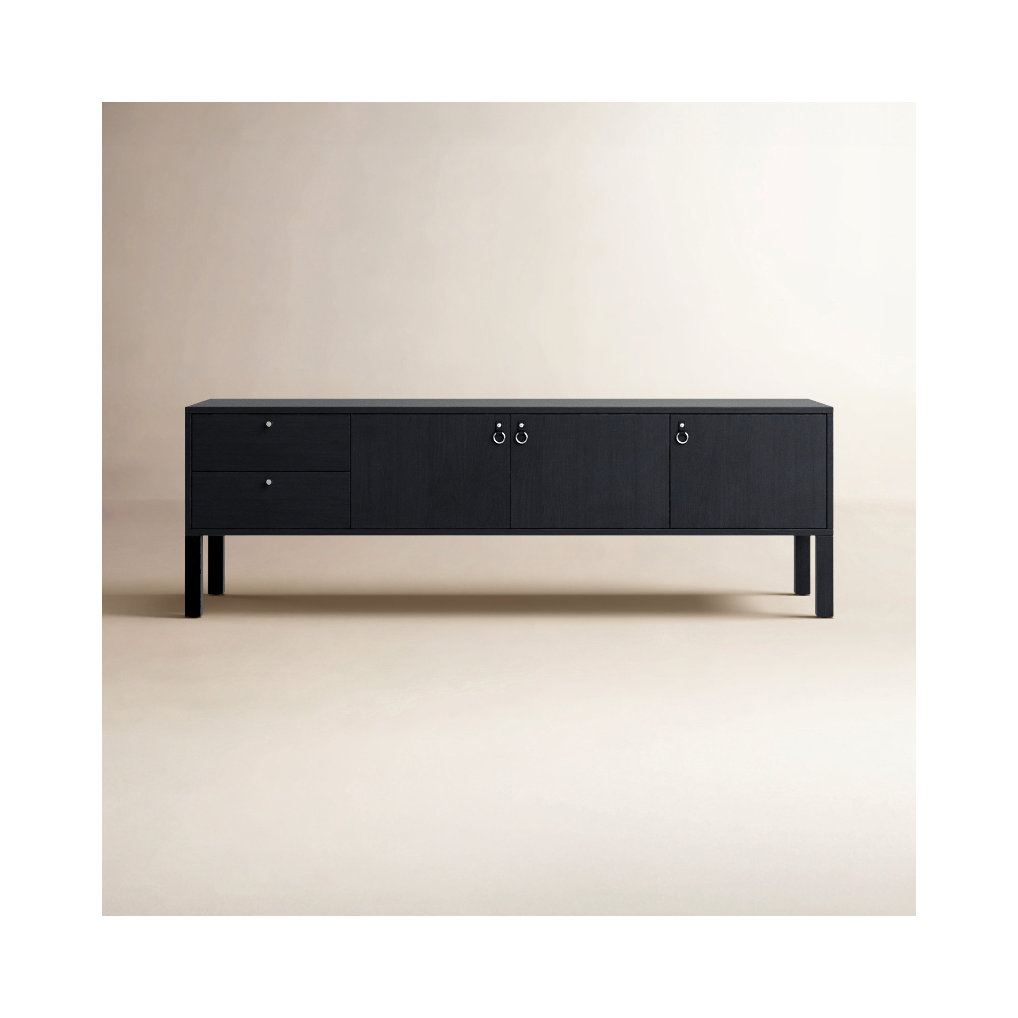 Kenzie 80'' Media Console, Black Wash Poplar