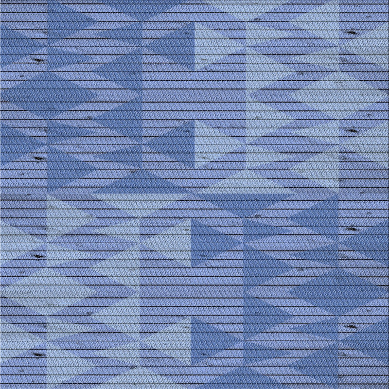 Bleu géométrique Tapis décoratif, Carré 6 pi
